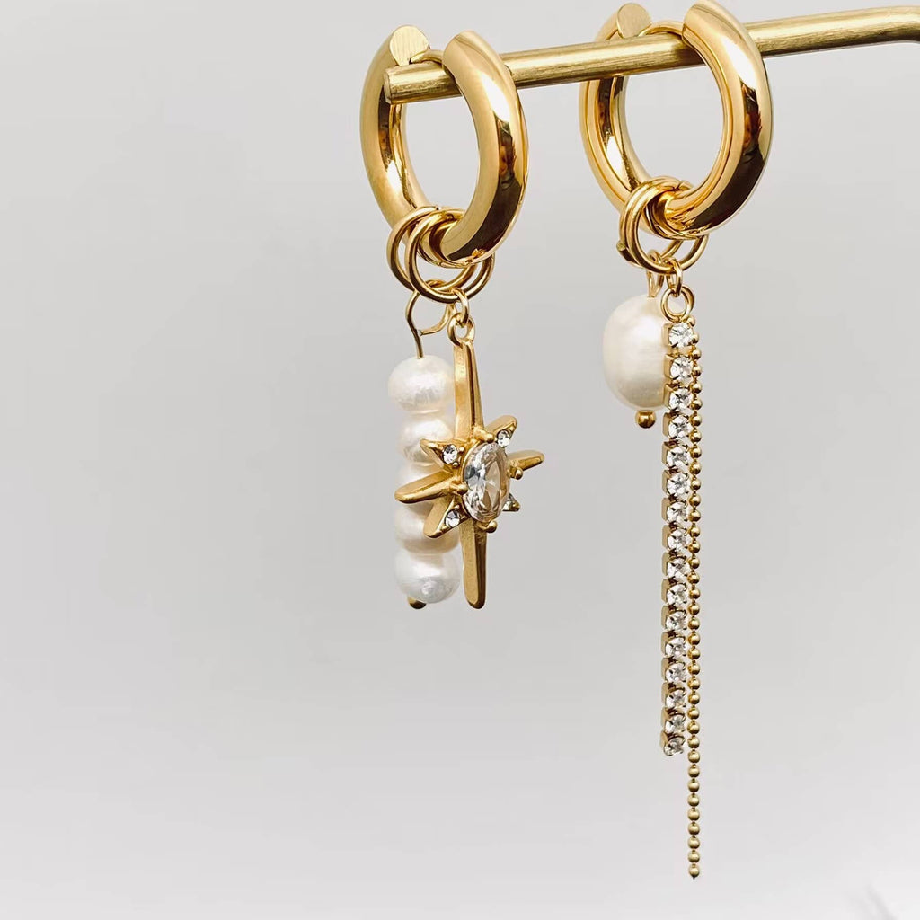 Celestial Pearl Drop Earrings
