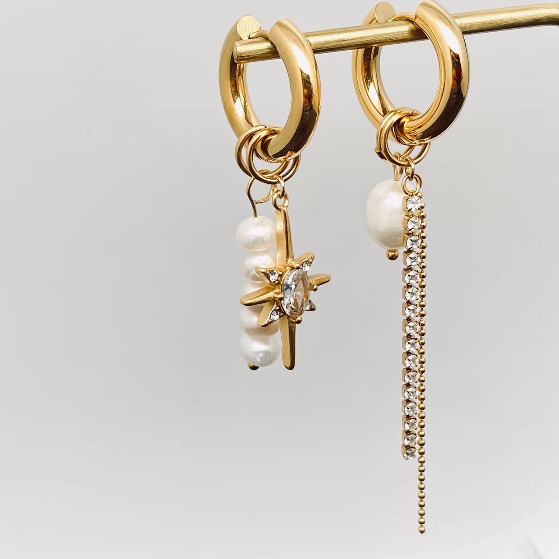 Celestial Pearl Drop Earrings